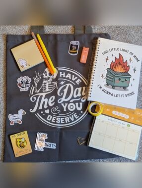 "Have The Day You Deserve" Tote & Dark Humor Accessories